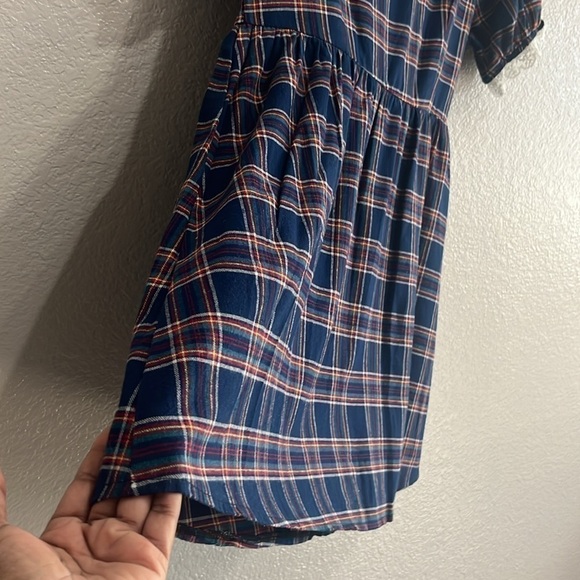 Xia Mi Women’s Cute Plaid Baby Doll Mini Dress Short Sleeve Size Small - Picture 4 of 9